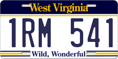 WV license plate 1RM541