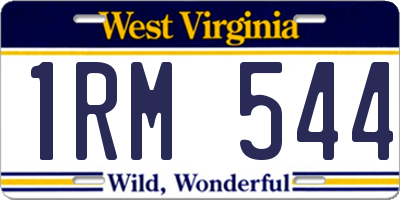 WV license plate 1RM544