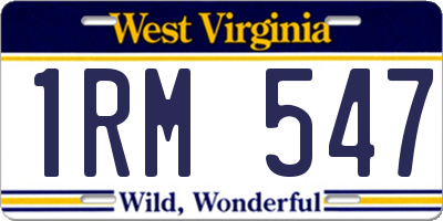 WV license plate 1RM547