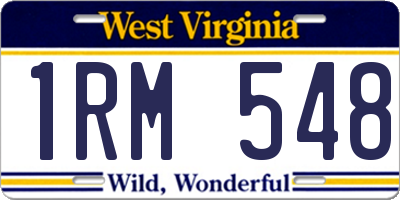 WV license plate 1RM548