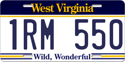 WV license plate 1RM550