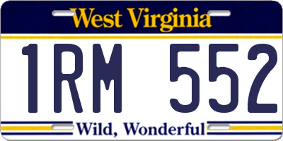 WV license plate 1RM552