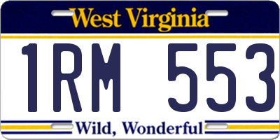 WV license plate 1RM553