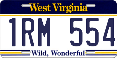 WV license plate 1RM554
