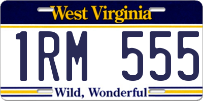 WV license plate 1RM555