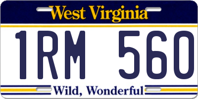 WV license plate 1RM560