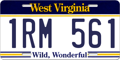 WV license plate 1RM561