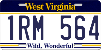 WV license plate 1RM564