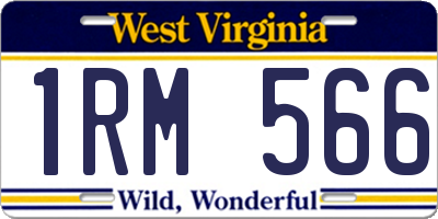 WV license plate 1RM566