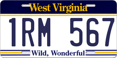 WV license plate 1RM567