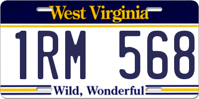 WV license plate 1RM568