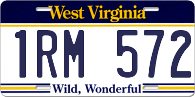WV license plate 1RM572
