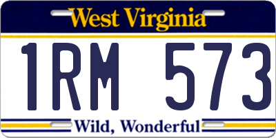 WV license plate 1RM573