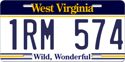 WV license plate 1RM574