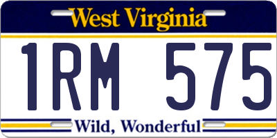 WV license plate 1RM575