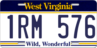 WV license plate 1RM576