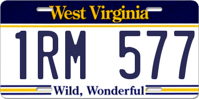 WV license plate 1RM577