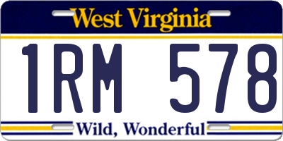 WV license plate 1RM578