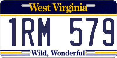 WV license plate 1RM579