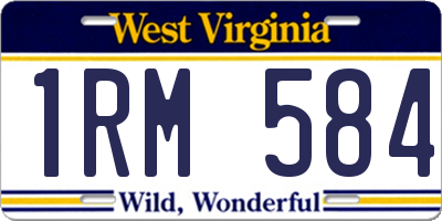 WV license plate 1RM584