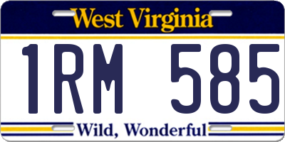 WV license plate 1RM585