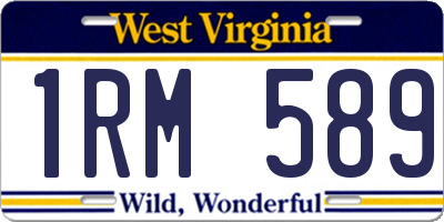 WV license plate 1RM589