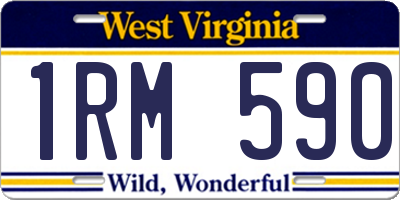 WV license plate 1RM590