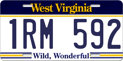 WV license plate 1RM592