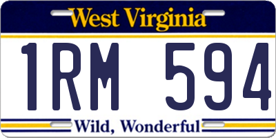WV license plate 1RM594
