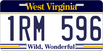 WV license plate 1RM596