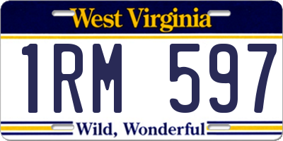 WV license plate 1RM597