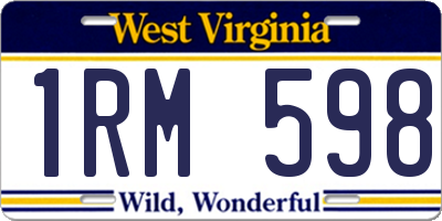 WV license plate 1RM598