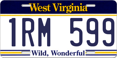 WV license plate 1RM599