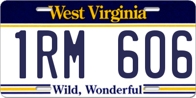 WV license plate 1RM606