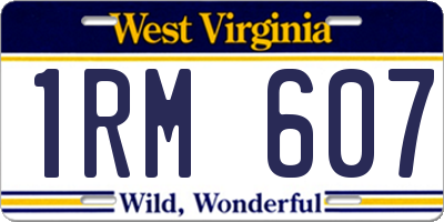 WV license plate 1RM607