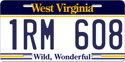 WV license plate 1RM608