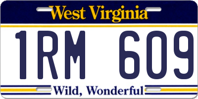 WV license plate 1RM609