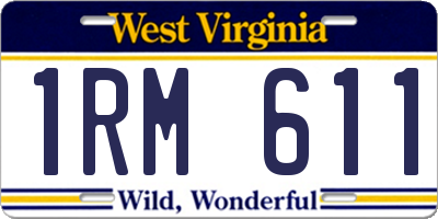 WV license plate 1RM611