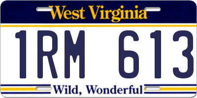 WV license plate 1RM613