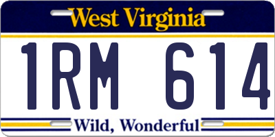 WV license plate 1RM614