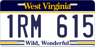 WV license plate 1RM615
