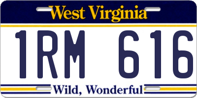 WV license plate 1RM616