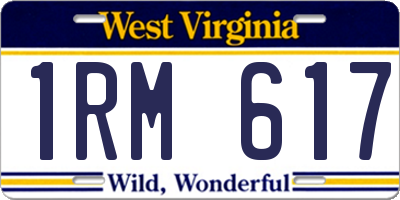 WV license plate 1RM617