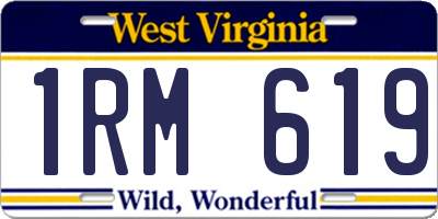 WV license plate 1RM619