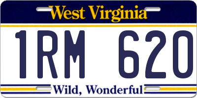 WV license plate 1RM620