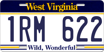 WV license plate 1RM622