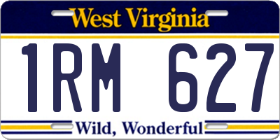 WV license plate 1RM627