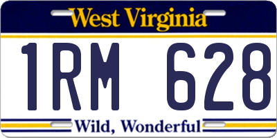 WV license plate 1RM628