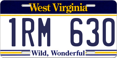WV license plate 1RM630