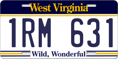 WV license plate 1RM631